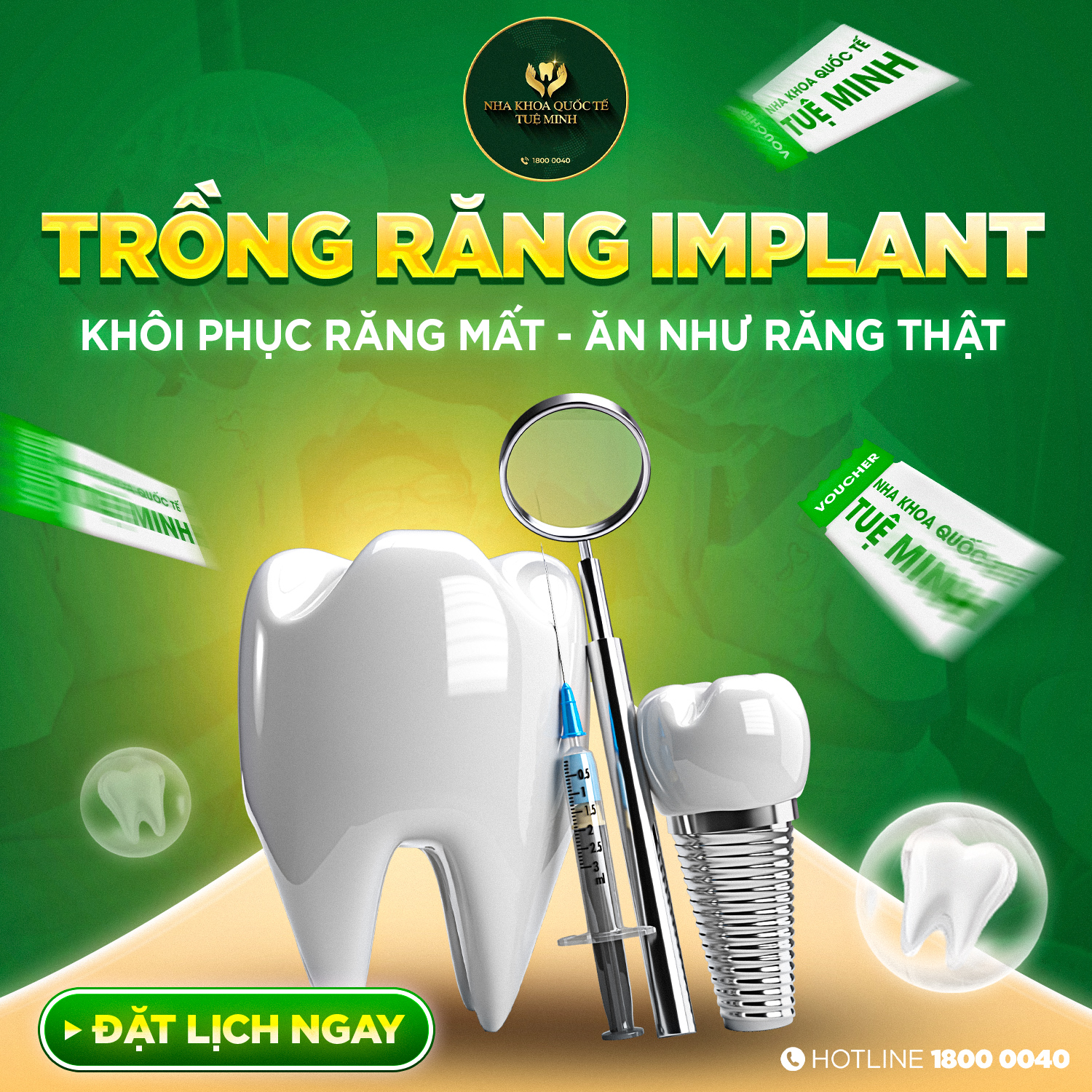 Trồng Răng Implant – Khôi Phục Răng Mất, Ăn Như Răng Thật tại Nha Khoa Tuệ Minh
