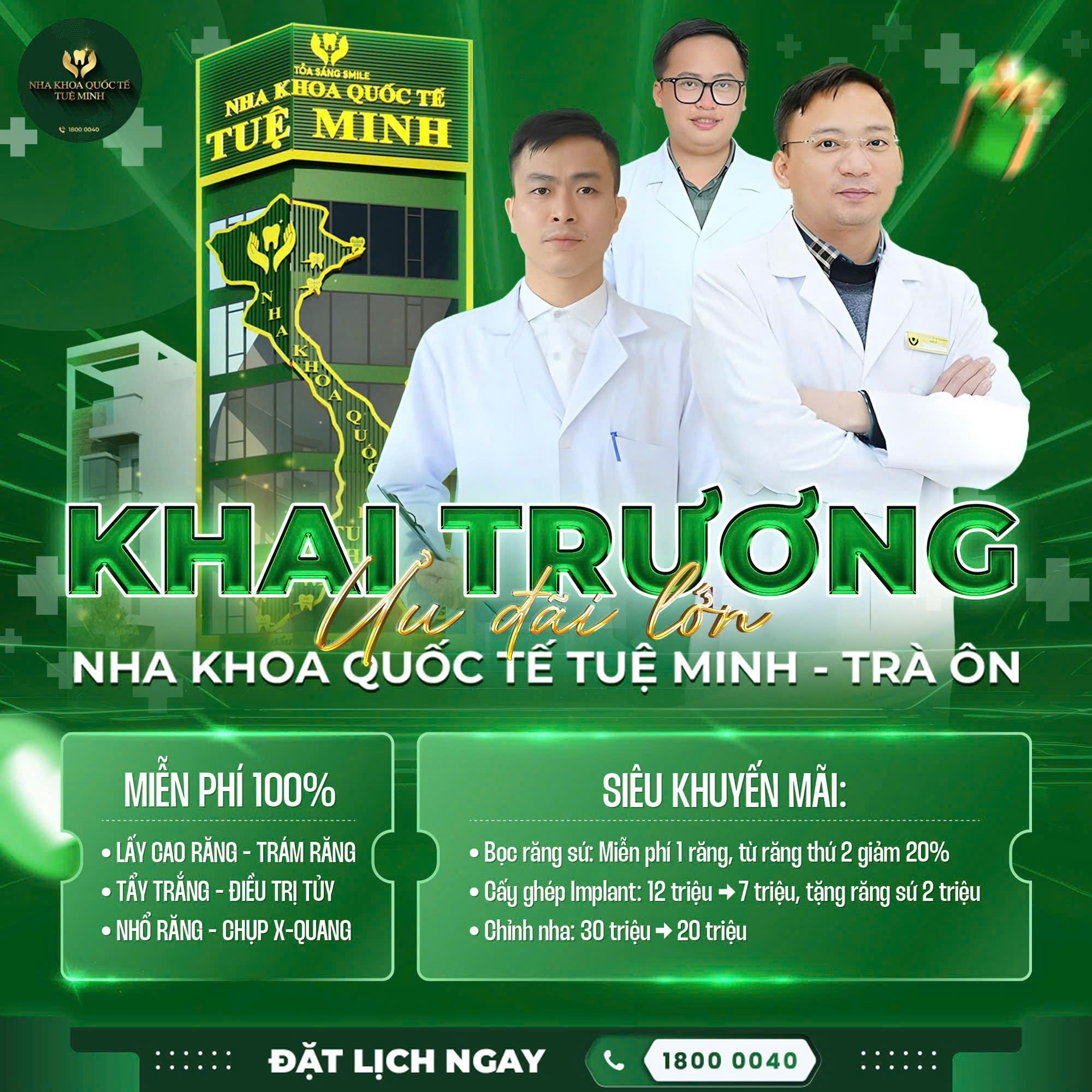 KHAI TRƯƠNG NHA KHOA QUỐC TẾ TUỆ MINH TRÀ ÔN, VĨNH LONG!