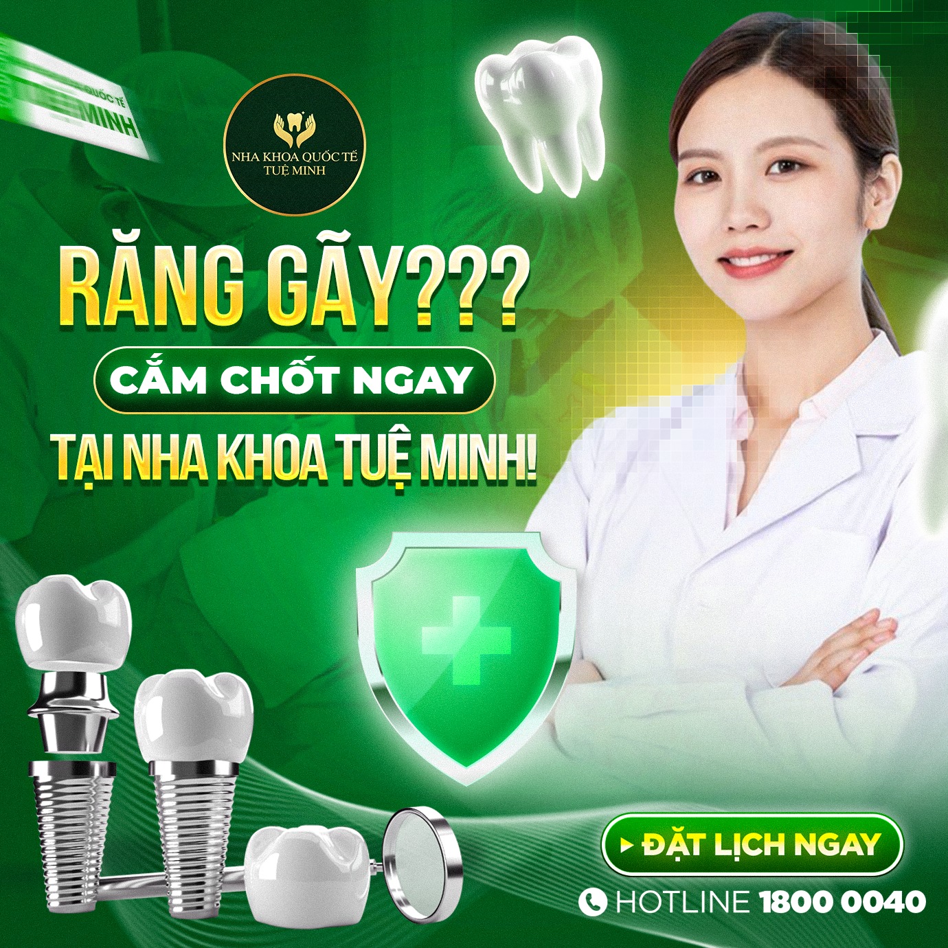 RĂNG GÃY? CẮM CHỐT NGAY TẠI NHA KHOA TUỆ MINH!