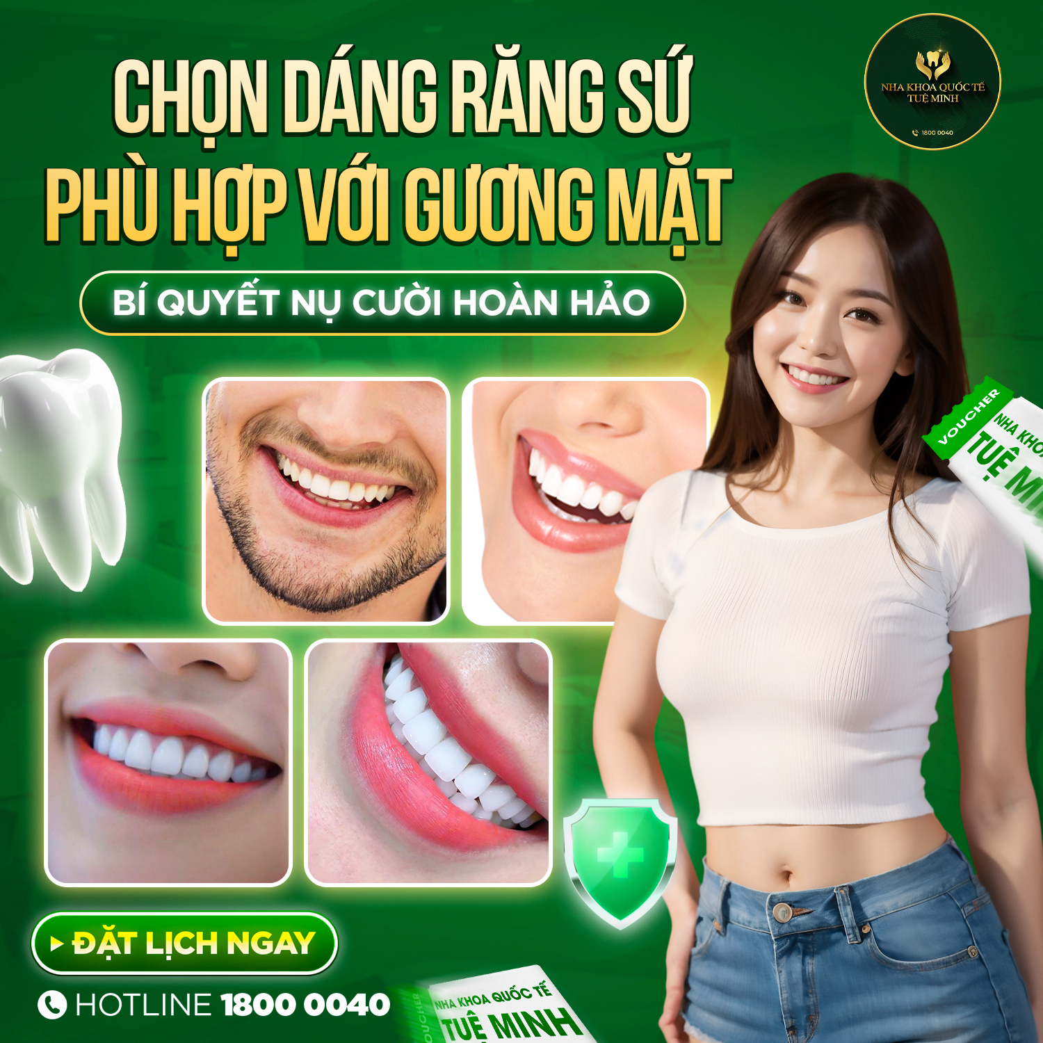 Chọn Dáng Răng Sứ Phù Hợp Với Gương Mặt